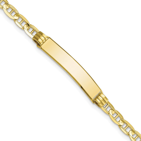 10KT Yellow Gold 8" 5.1MM Anchor Link ID Bracelet