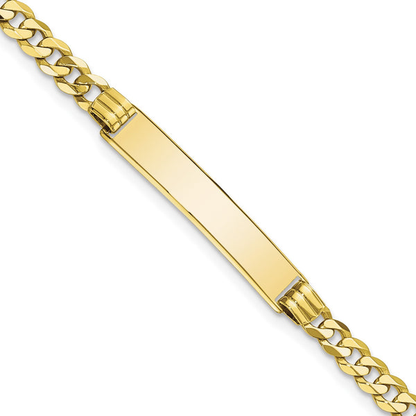 10KT Yellow Gold 8" 5.38MM Flat Curb ID Bracelet