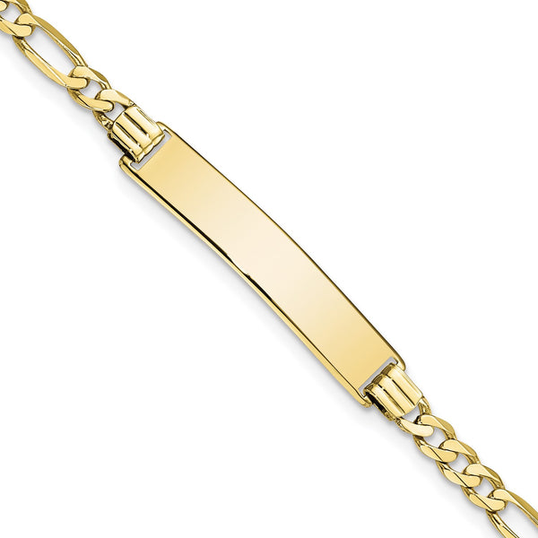 10KT Yellow Gold 8" 6.18MM Figaro ID Bracelet