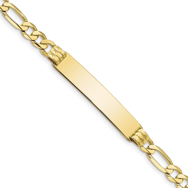 10KT Yellow Gold 8" 7.5MM ID Figaro Bracelet