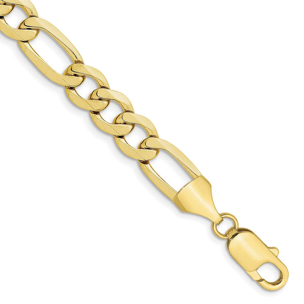 10KT Yellow Gold 9" 10MM Figaro Bracelet