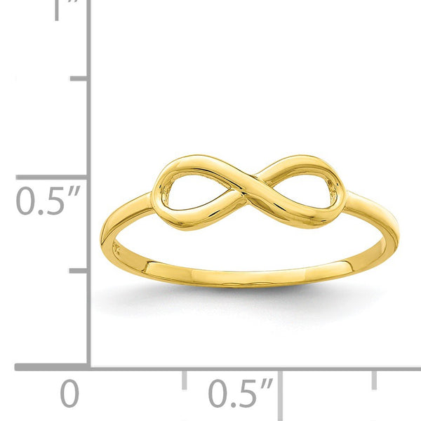 10KT Yellow Gold Infinity Ring; Size 7.2