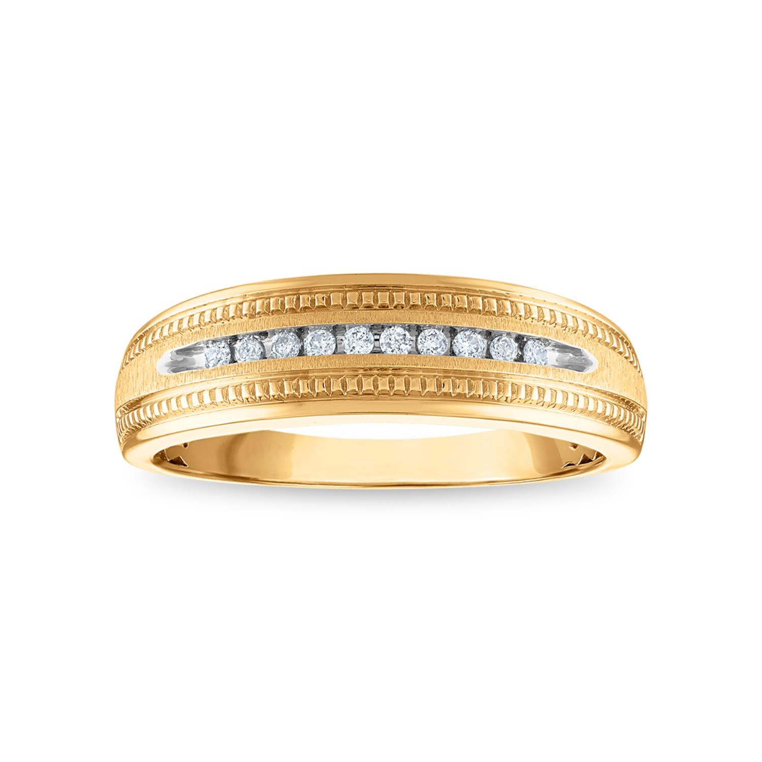 1/10 CTW Natural Diamond Wedding Ring in 10KT Yellow Gold