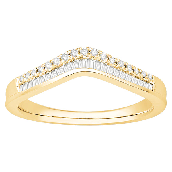 1/4 CTW Diamond Anniversary Tiara Crown Ring in 10KT Yellow Gold
