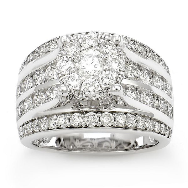 3 CTW Diamond Engagement Ring in 14KT White Gold