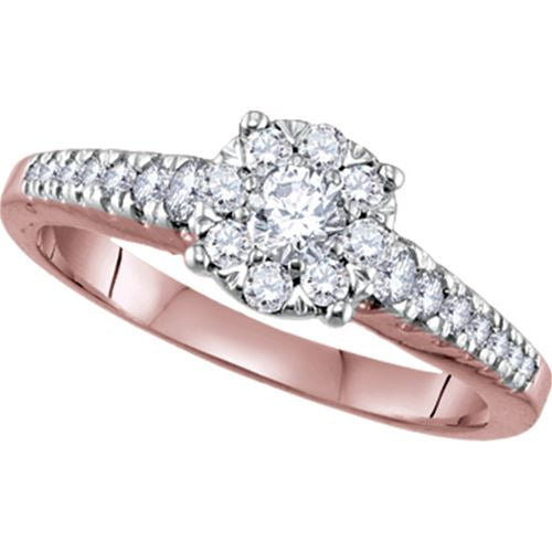 5/8 CTW Diamond Cluster Ring in 10KT Rose Gold
