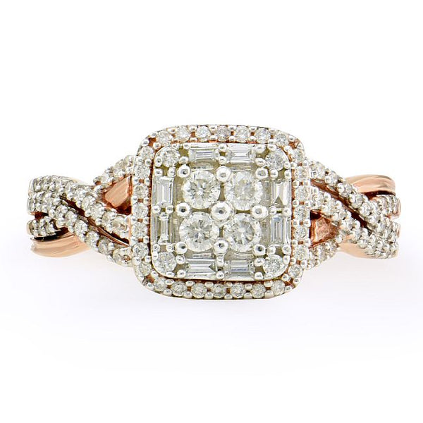 5/8 CTW Diamond Engagement Ring in 10KT White and Rose Gold