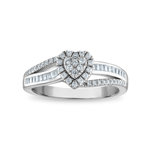 1/3 CTW Diamond Heart Promise Ring in 10KT White Gold