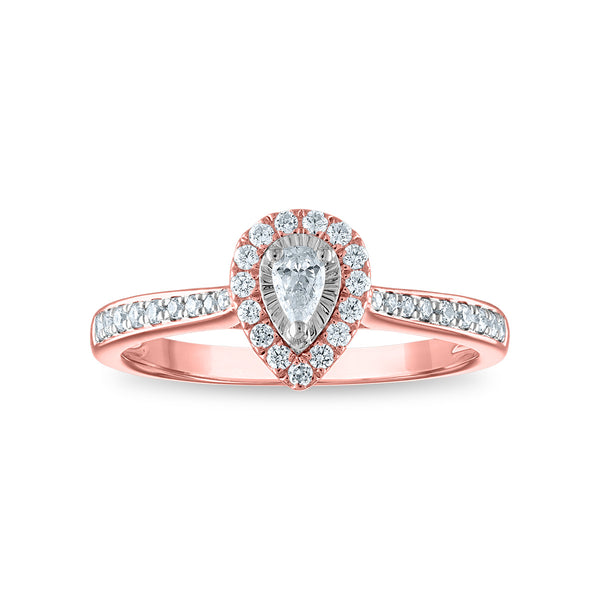 1/3 CTW Diamond Halo Ring in 10KT Rose Gold