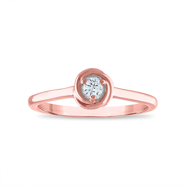 1/10 CTW Diamond Promise Love Knot Ring in 10KT Rose Gold