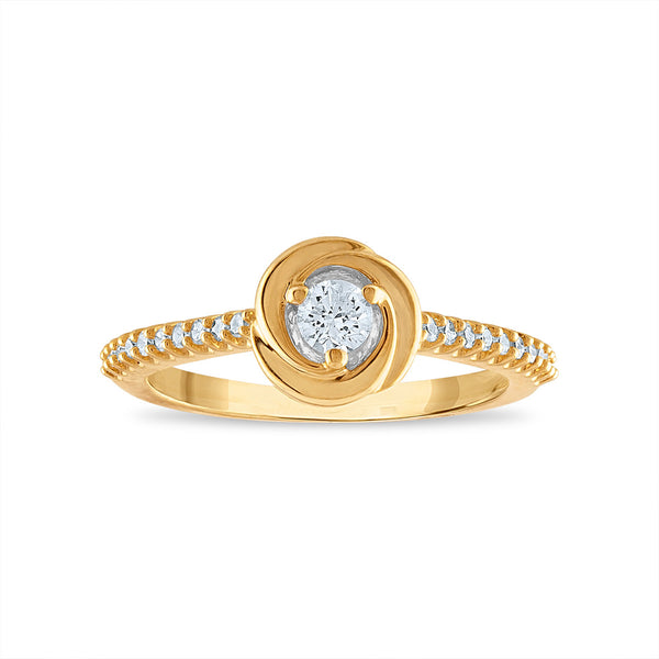 1/4 CTW Diamond Promise Love Knot Ring in 10KT Yellow Gold
