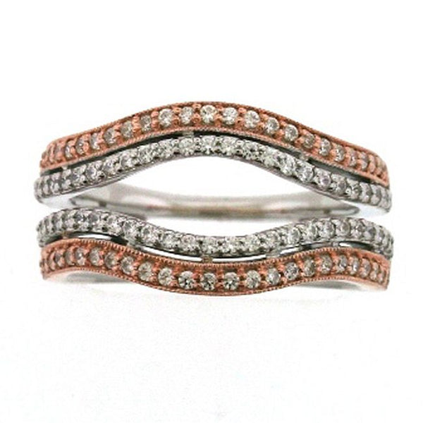 1/2 CTW Diamond Ring Guard in 14KT White and Rose Gold