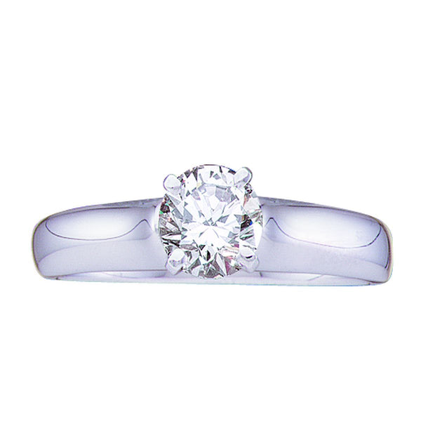 Royale 3/4 CTW Round Diamond Solitaire Engagement Ring in 14KT White Gold