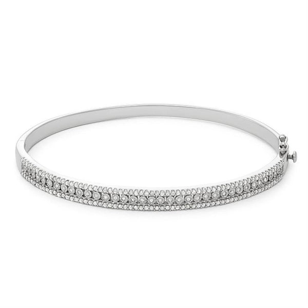 1 CTW Diamond Bangle Bracelet in Sterling Silver