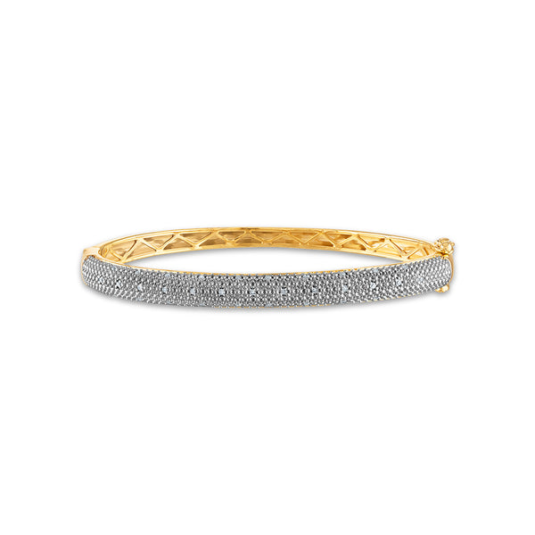 1/5 CTW Diamond Bangle Bracelet in Gold Plated Sterling Silver