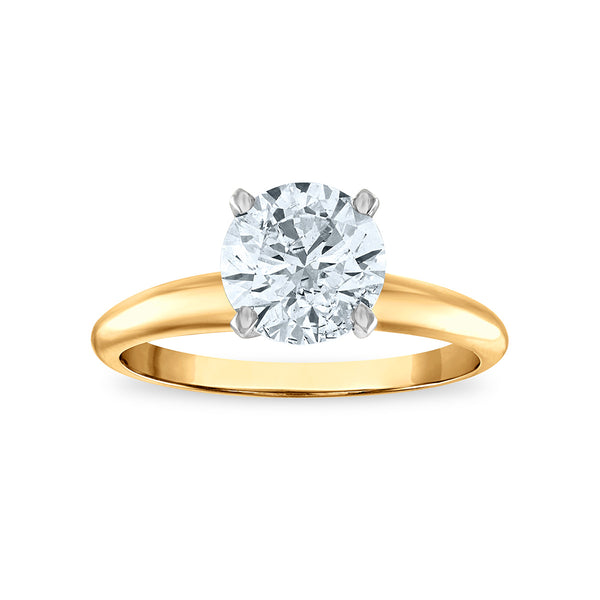 EcoLove 1 1/2 CTW Lab Grown Diamond Solitaire Ring in 14KT White and Yellow Gold