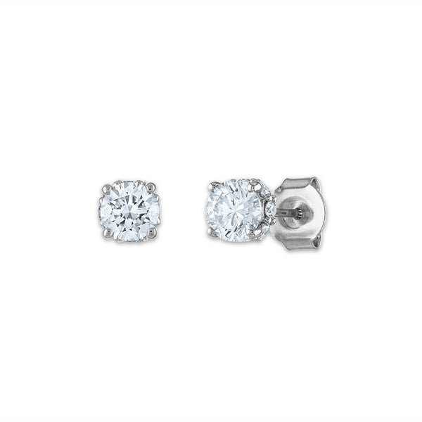 EcoLove 1 CTW Lab Grown Diamond Solitaire Stud Earrings in 14KT White Gold