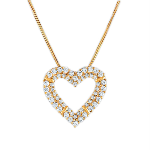 EcoLove 1 CTW Lab Grown Diamond Heart 18" Pendant in 10KT Yellow Gold