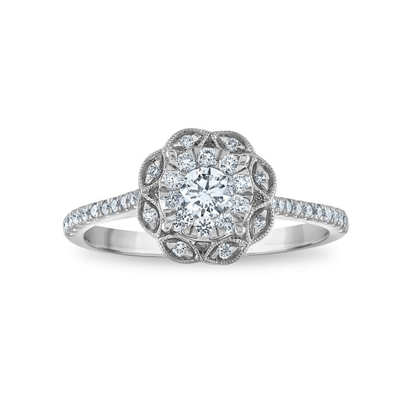 EcoLove 1/2 CTW Lab Grown Diamond Halo Engagement Ring in 10KT White Gold