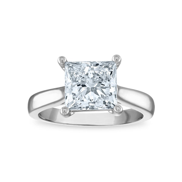 Red Hot Deal 3 CTW Princess Cut Lab Grown Diamond Solitaire Ring in 14KT White Gold