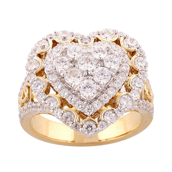 Red Hot Deal 2 CTW Diamond Heart Ring in 10KT Yellow Gold