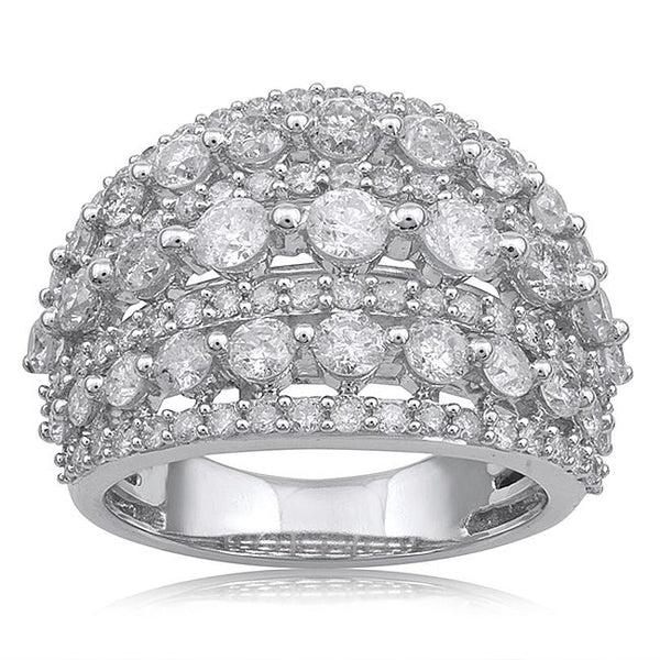 Red Hot Deal 3 CTW Diamond Anniversary Ring in 10KT White Gold