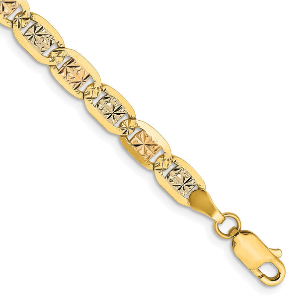 14KT Gold Tri-Color 7" 4.65MM Valentino Bracelet