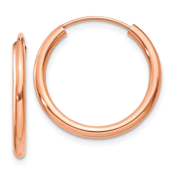 14KT Rose Gold 19.75X2MM Endless Hoop Earrings