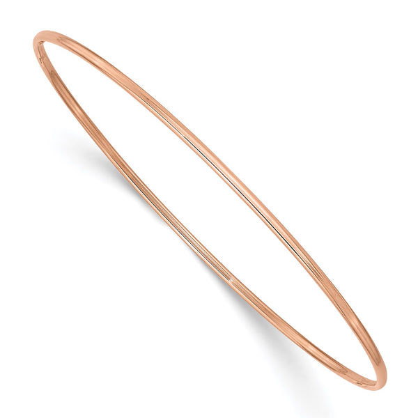 14KT Rose Gold 8" 1.5MM Bangle Slip-On Bracelet