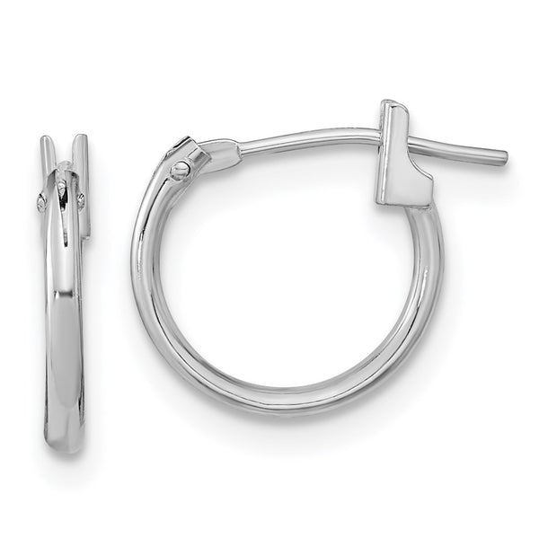 14KT White Gold 11X12MM Hoop Earrings