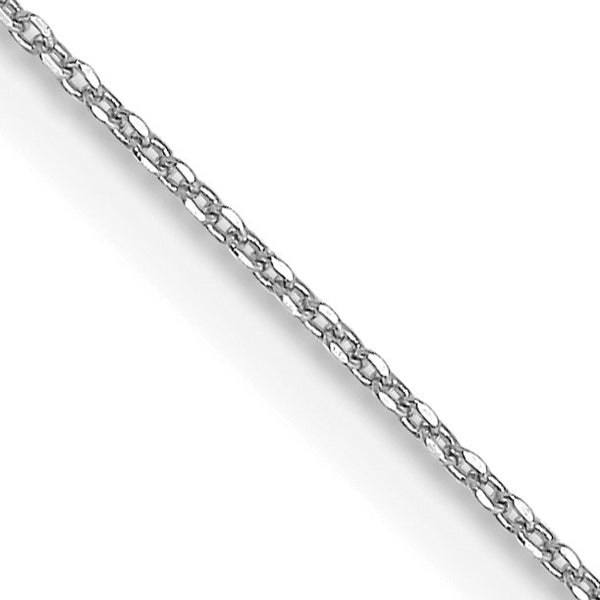 14KT White Gold 14" 0.6MM Diamond-cut Cable Pendant Chain
