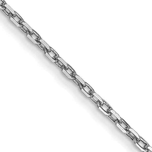 14KT White Gold 14" 0.8MM Diamond-cut Cable Pendant Chain