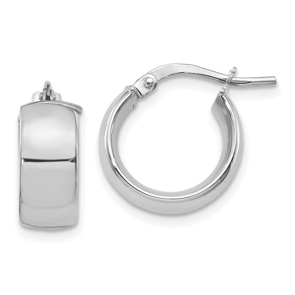 14KT White Gold 15MM Huggie Hoop Earrings