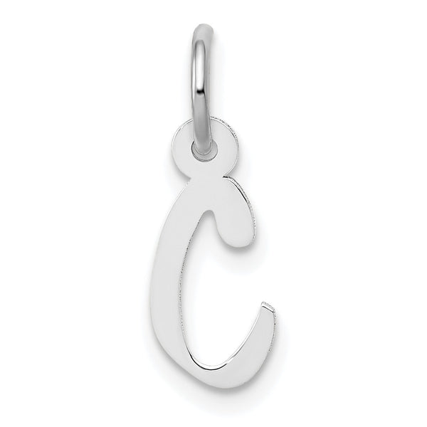 14KT White Gold 15X5MM Initial Pendant-Chain Not Included; Initial C