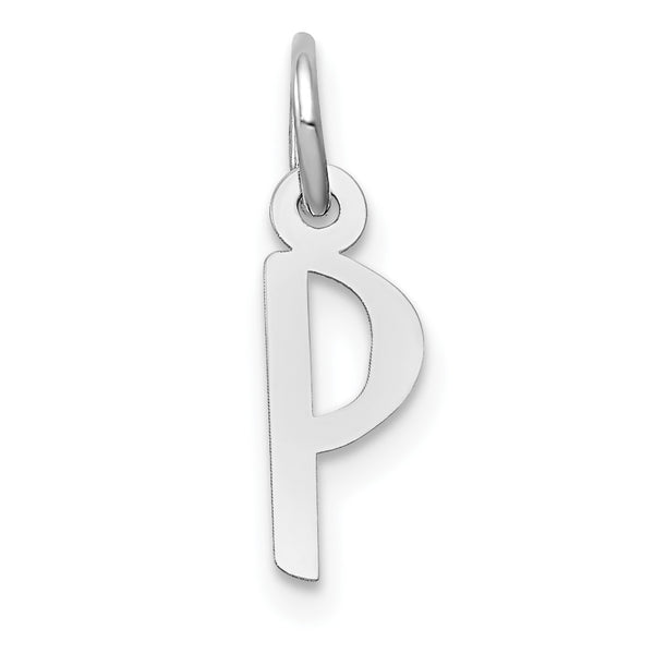 14KT White Gold 15X5MM Initial Pendant-Chain Not Included; Initial P