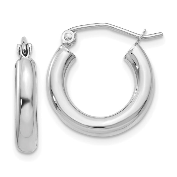 14KT White Gold 16X3MM Hoop Earrings
