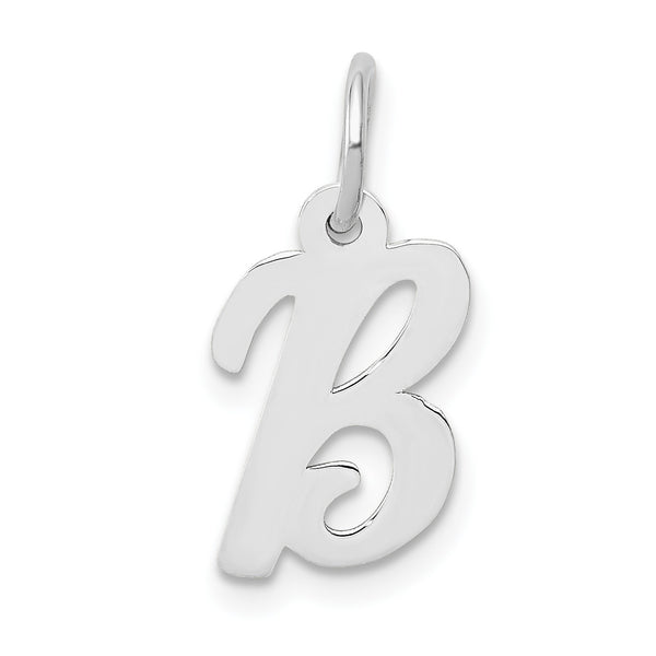 14KT White Gold 17X10MM Initial Pendant-Chain Not Included; Initial B