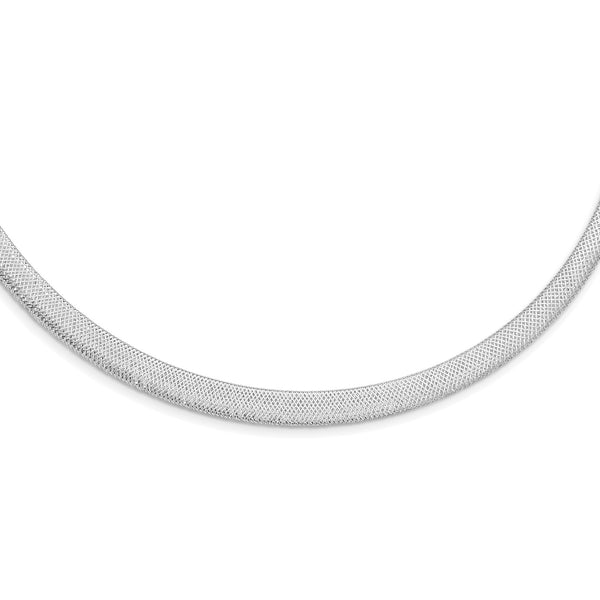 14KT White Gold 17"+1.5" extender Stretch Mesh Necklace