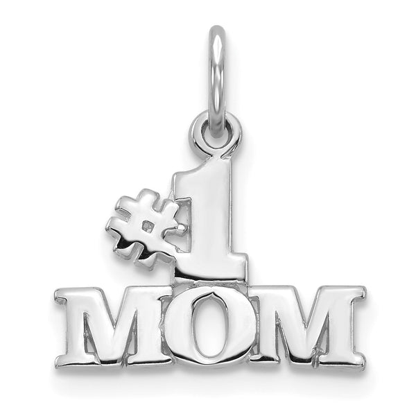 14KT White Gold 18X15MM Mom Pendant-Chain Not Included