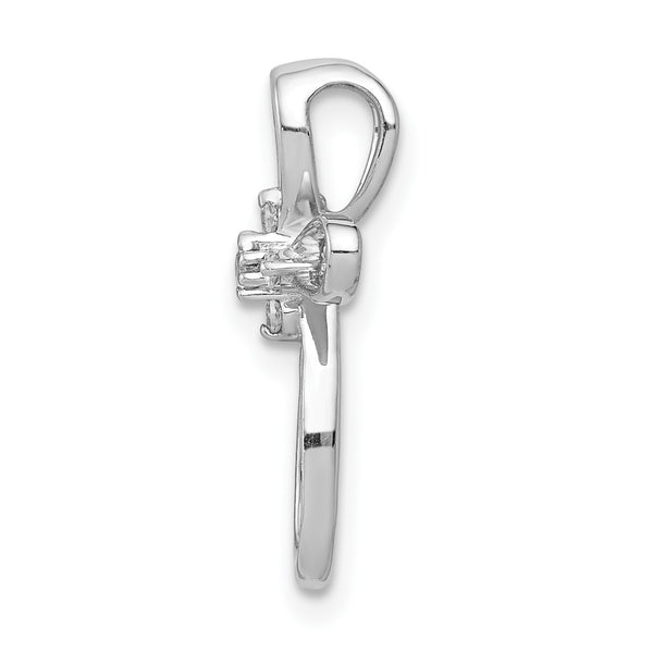 14KT White Gold 1/20 CTW Cross Pendant-Chain Not Included