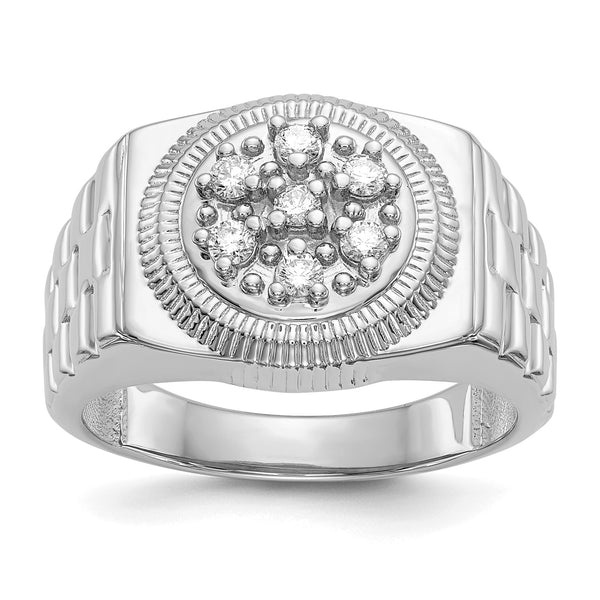 14KT White Gold 1/4 CTW Ring; Size 10