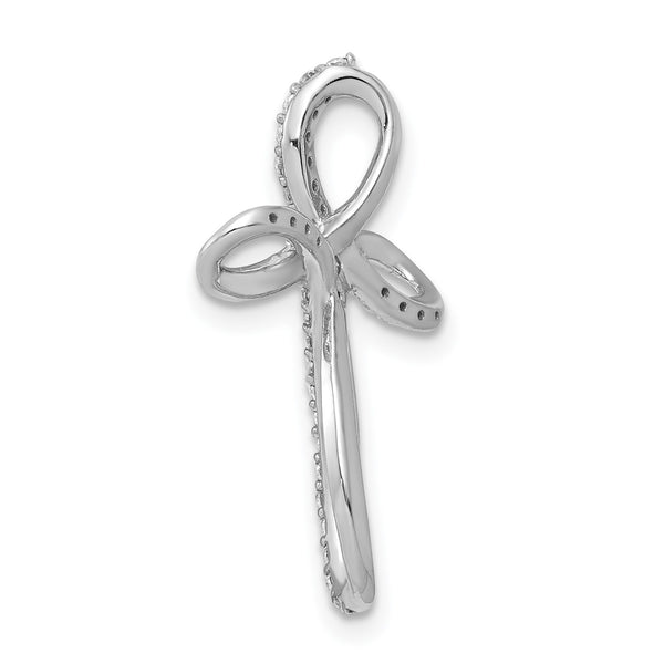 14KT White Gold 1/6 CTW Cross Pendant-Chain Not Included