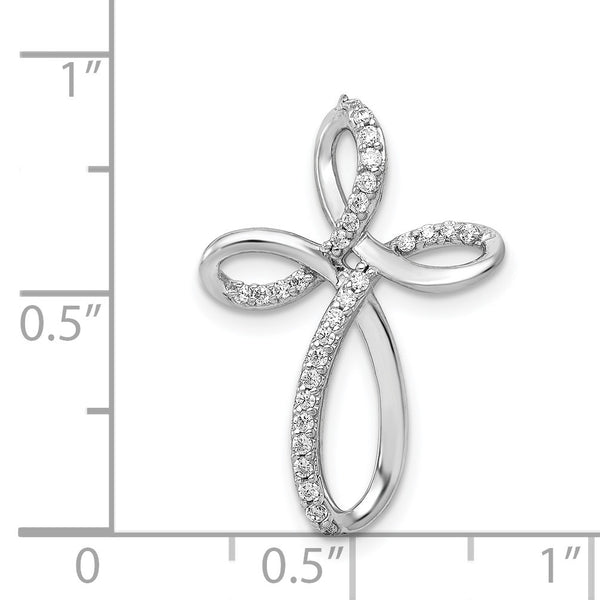 14KT White Gold 1/6 CTW Cross Pendant-Chain Not Included