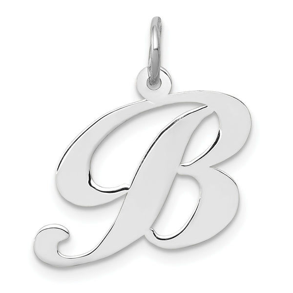 14KT White Gold 20MM Initial Pendant-Chain Not Included; Initial B