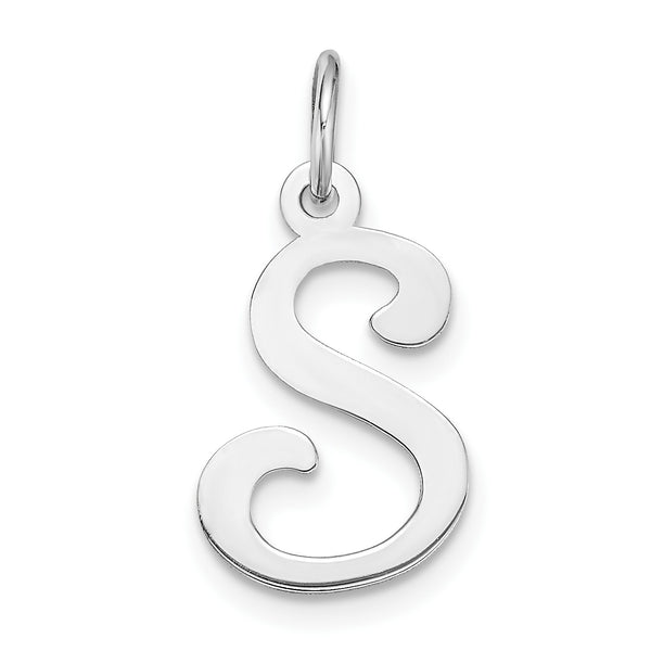 14KT White Gold 20X11MM Initial Pendant-Chain Not Included; Initial S