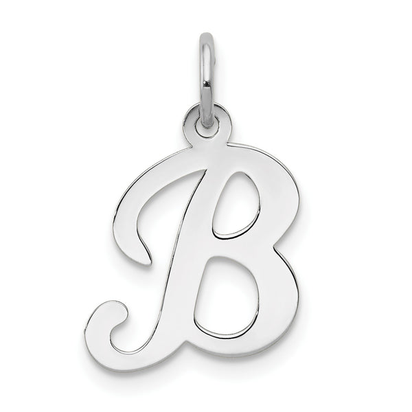 14KT White Gold 20X14MM Initial Pendant-Chain Not Included; Initial B