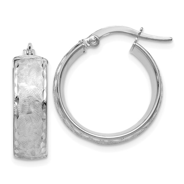 14KT White Gold 20X18MM Hoop Earrings