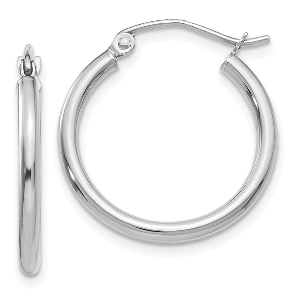 14KT White Gold 20X2MM Hoop Earrings