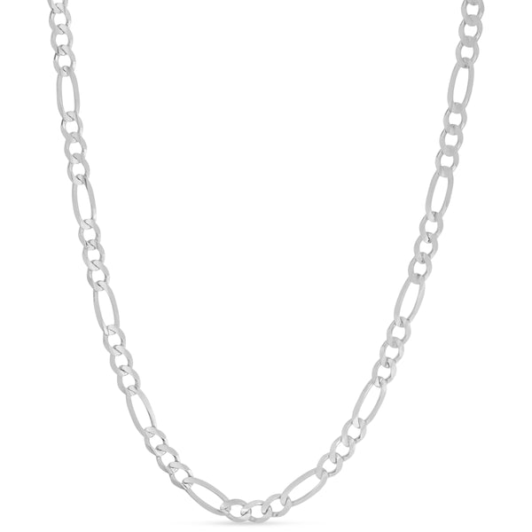 14KT White Gold 20" 6MM Figaro Chain