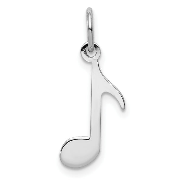 14KT White Gold 21X10MM Musical Note Pendant-Chain Not Included